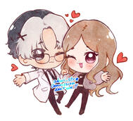 messy doodle, couple full body